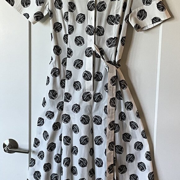 Piazza Sempione black and white midi shirt dress - Picture 1 of 8